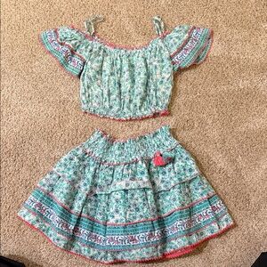 Floral Poupette St Barth Off-Shoulder Top and Skirt Set